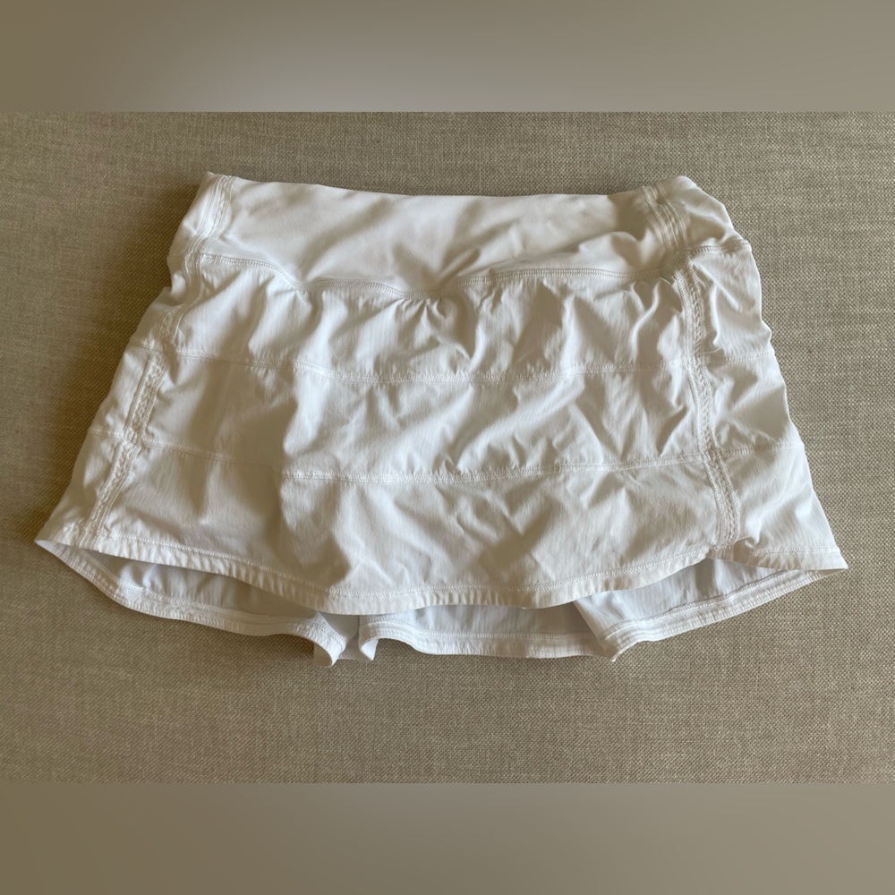 Lululemon White Pace Rival Mid-Rise Skirt